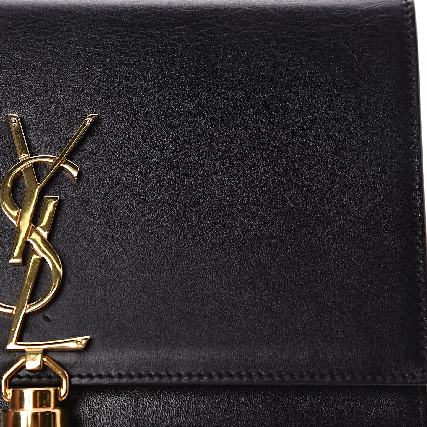 Smooth Calfskin Classic Monogram Kate Tassel Chain Wallet Black