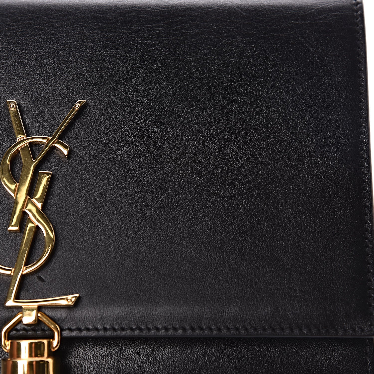 Saint Laurent Smooth Calfskin Classic Monogram Kate Tassel Chain Wallet Black 7 of 16