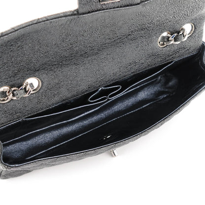 Chanel Crackled Calfskin Quilted East West Flap Black 5 of 7