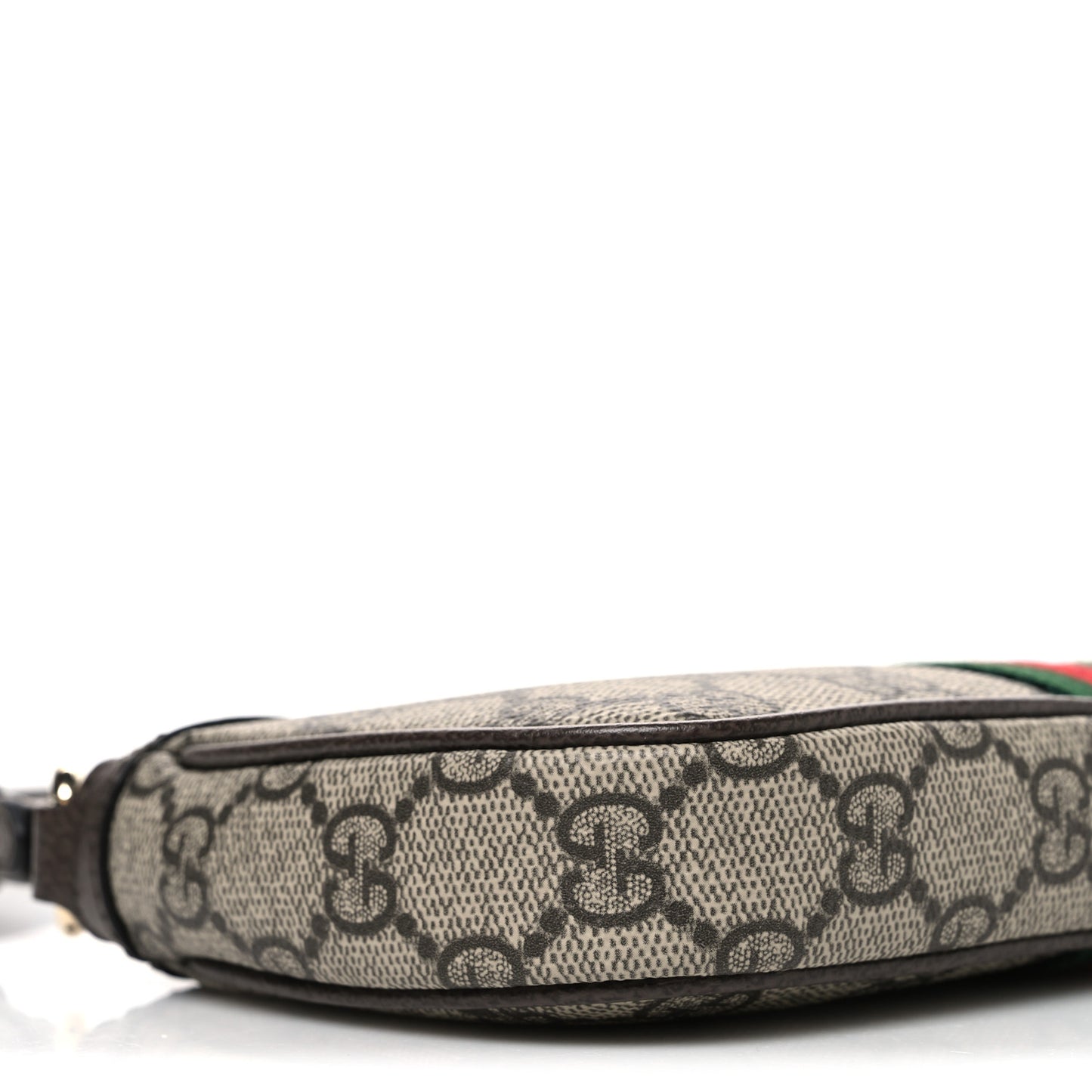 GG Supreme Monogram Textured Dollar Calfskin Web Mini Ophidia Shoulder Bag Beige Ebony New Acero