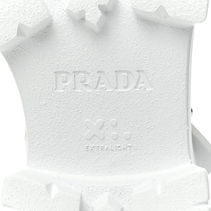 Prada Foam Rubber Metal Triangle Logo Monolith 55mm Cage Sandals 40 White 7 of 10