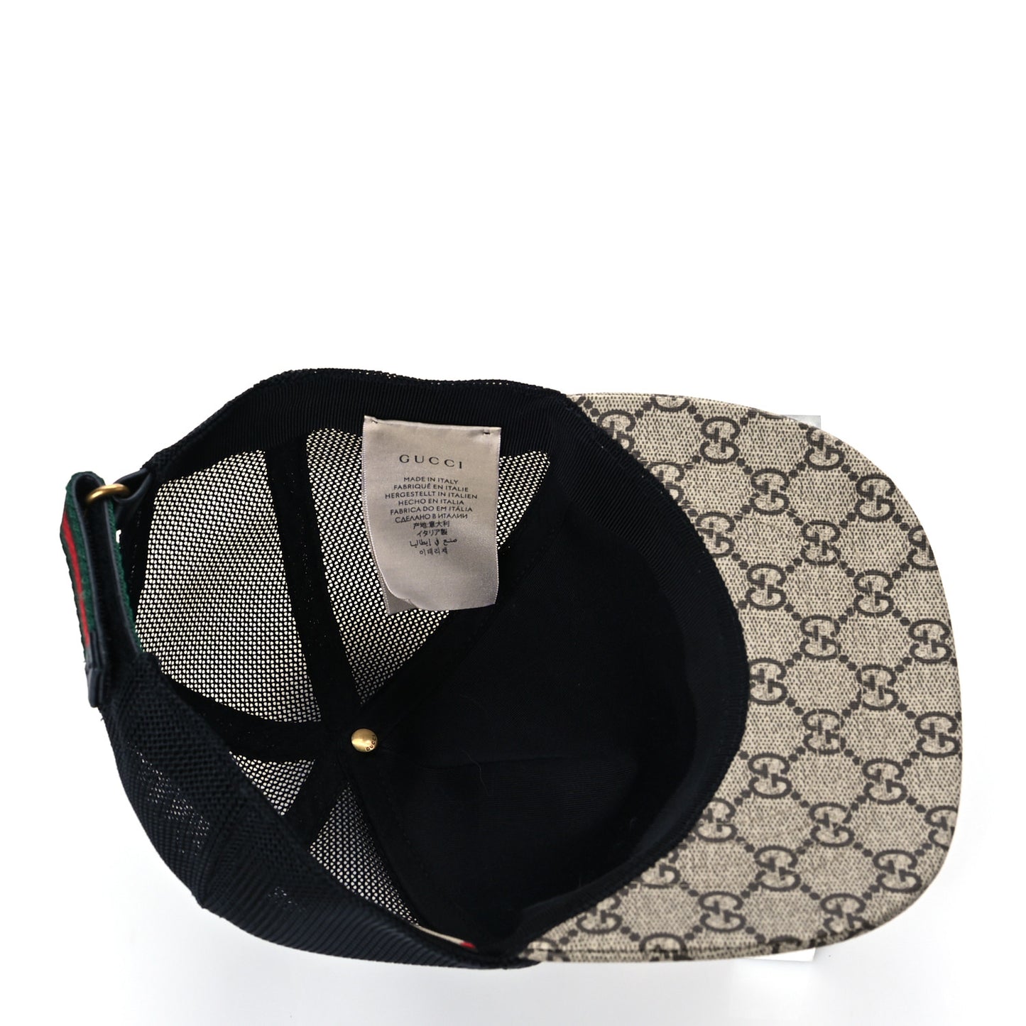 GG Supreme Monogram Bee Print Baseball Hat M Beige