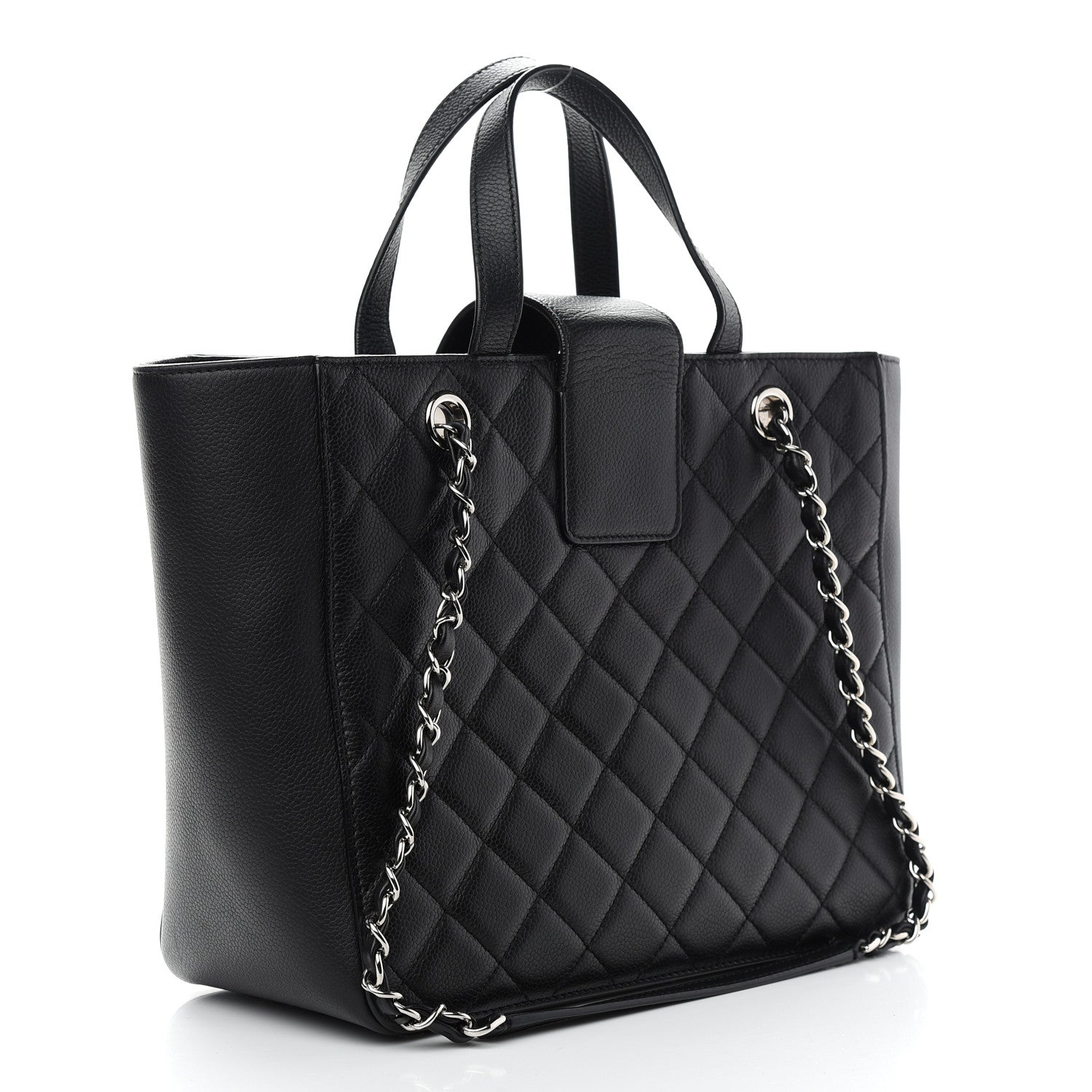 Chanel Caviar Quilted Small CC Box Shopping Tote Black 3 of 9