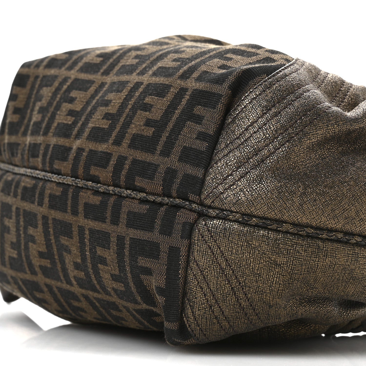 Fendi Zucca Goatskin Spy Bowler Tobacco Bronzo 10 of 10