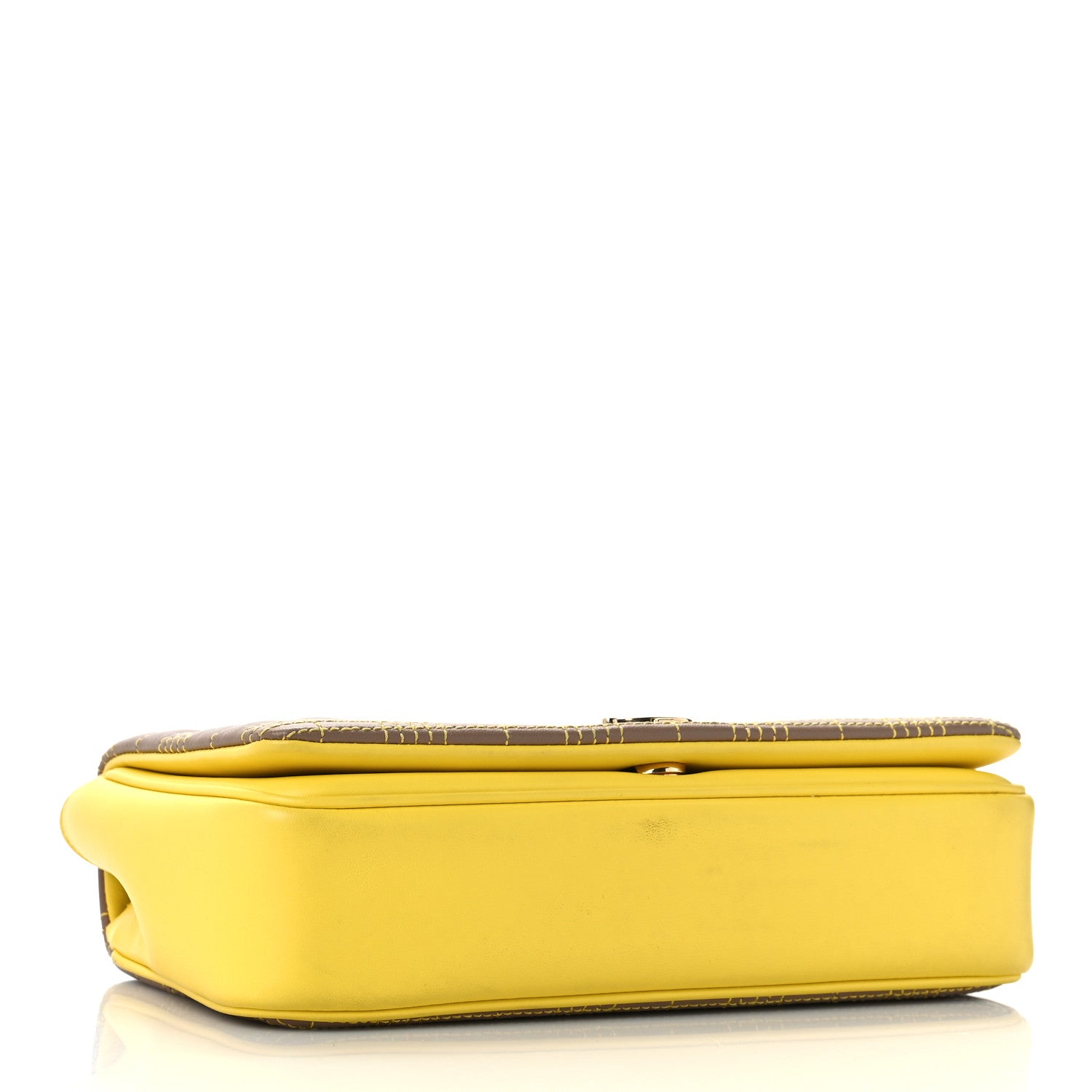 Burberry Lambskin Quilted Small Lola Tri-Color Bag Deep Saffron White Beige 4 of 11
