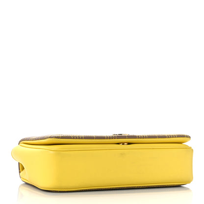 Burberry Lambskin Quilted Small Lola Tri-Color Bag Deep Saffron White Beige 4 of 11