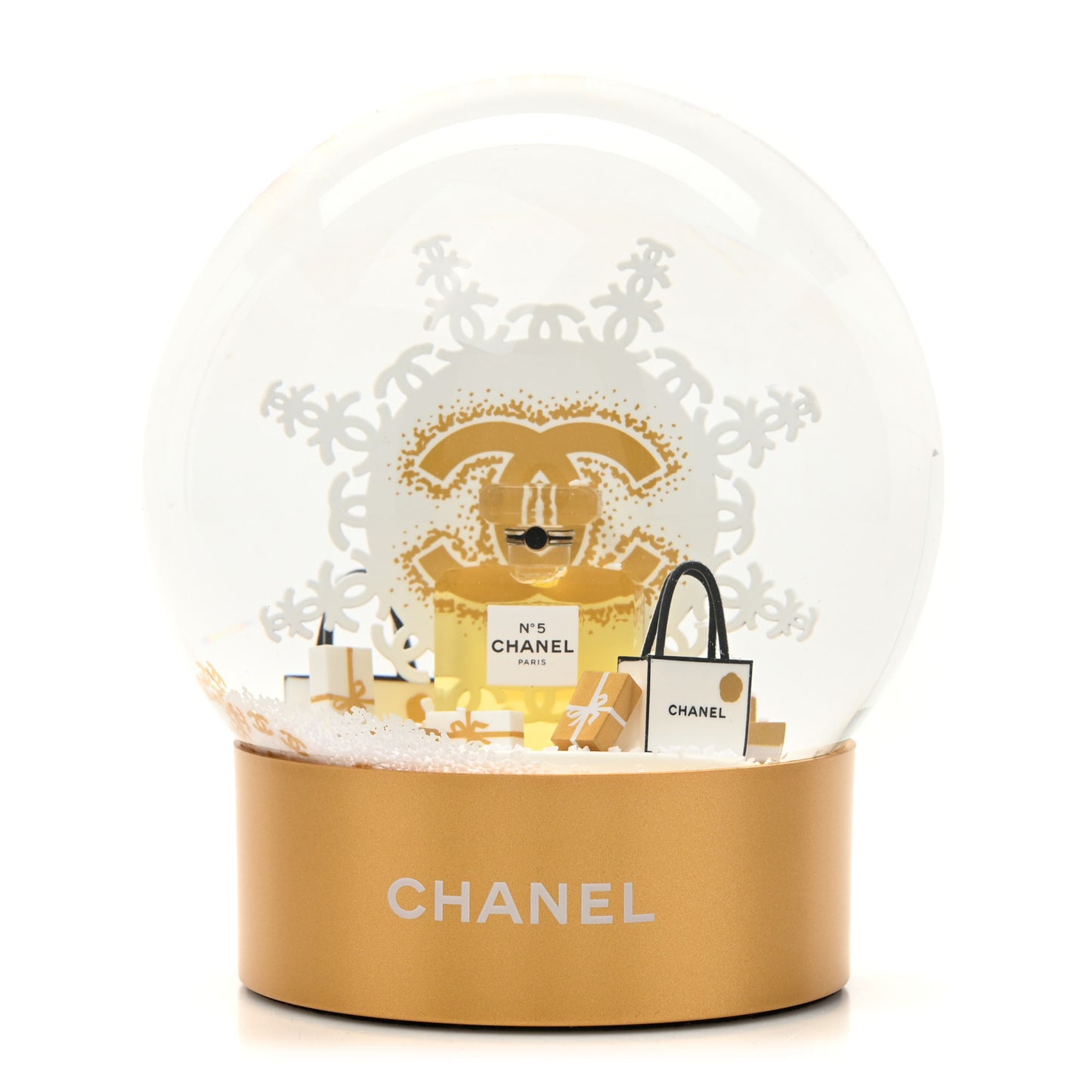 Glass N°5 Perfume Bottle Snow Globe