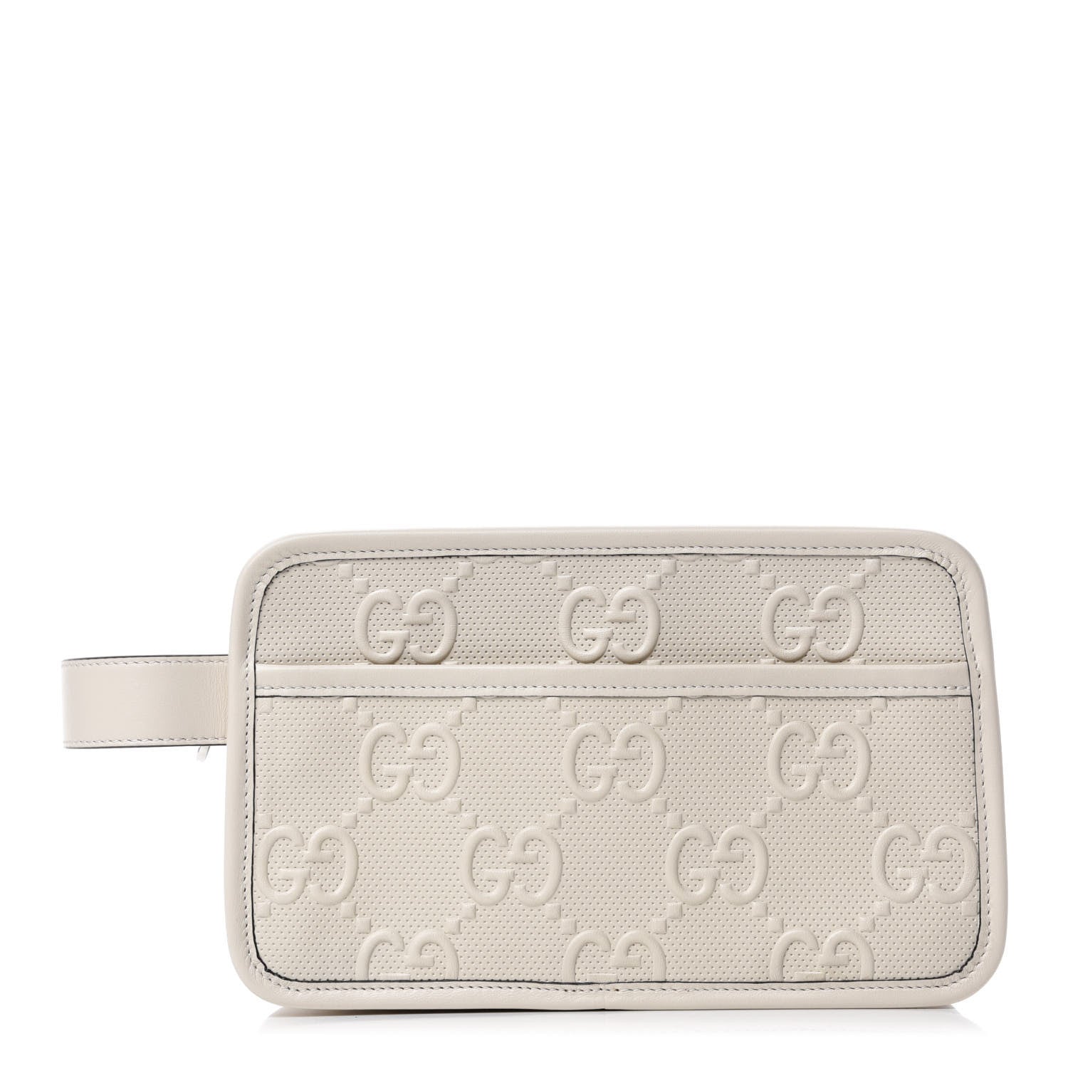 Gucci Calfskin GG Tennis Embossed Cosmetic Case Mystic White 1 of 7