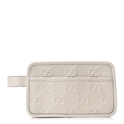 Gucci Calfskin GG Tennis Embossed Cosmetic Case Mystic White 1 of 7