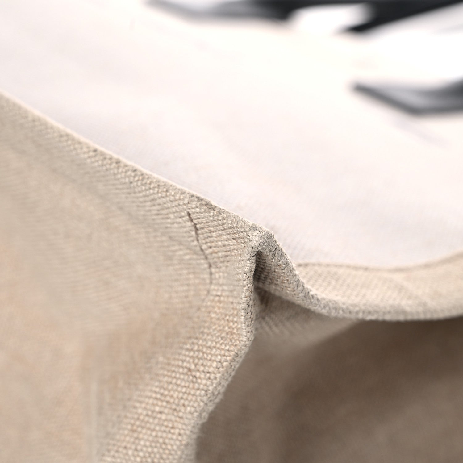 Saint Laurent Linen Calfskin Rive Gauche Tote Optic White 8 of 15