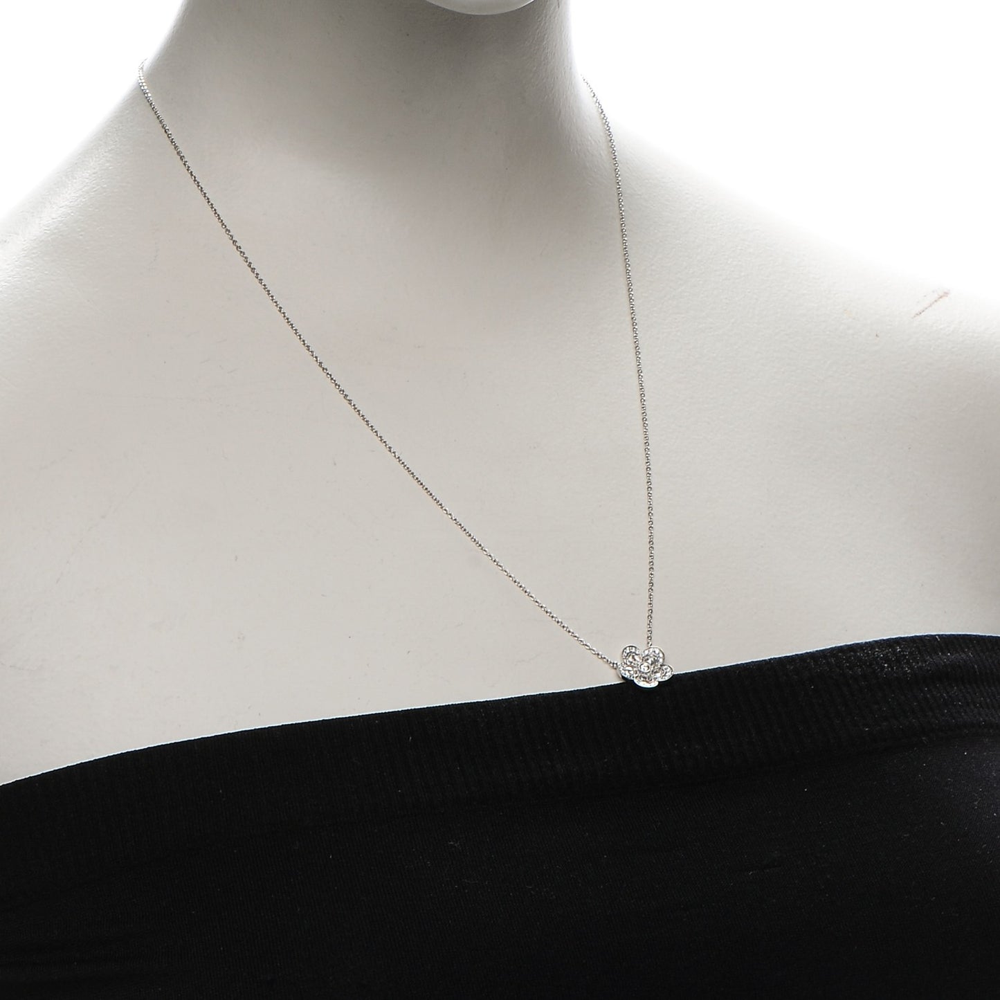 Platinum Diamond Small Enchant Flower Pendant Necklace