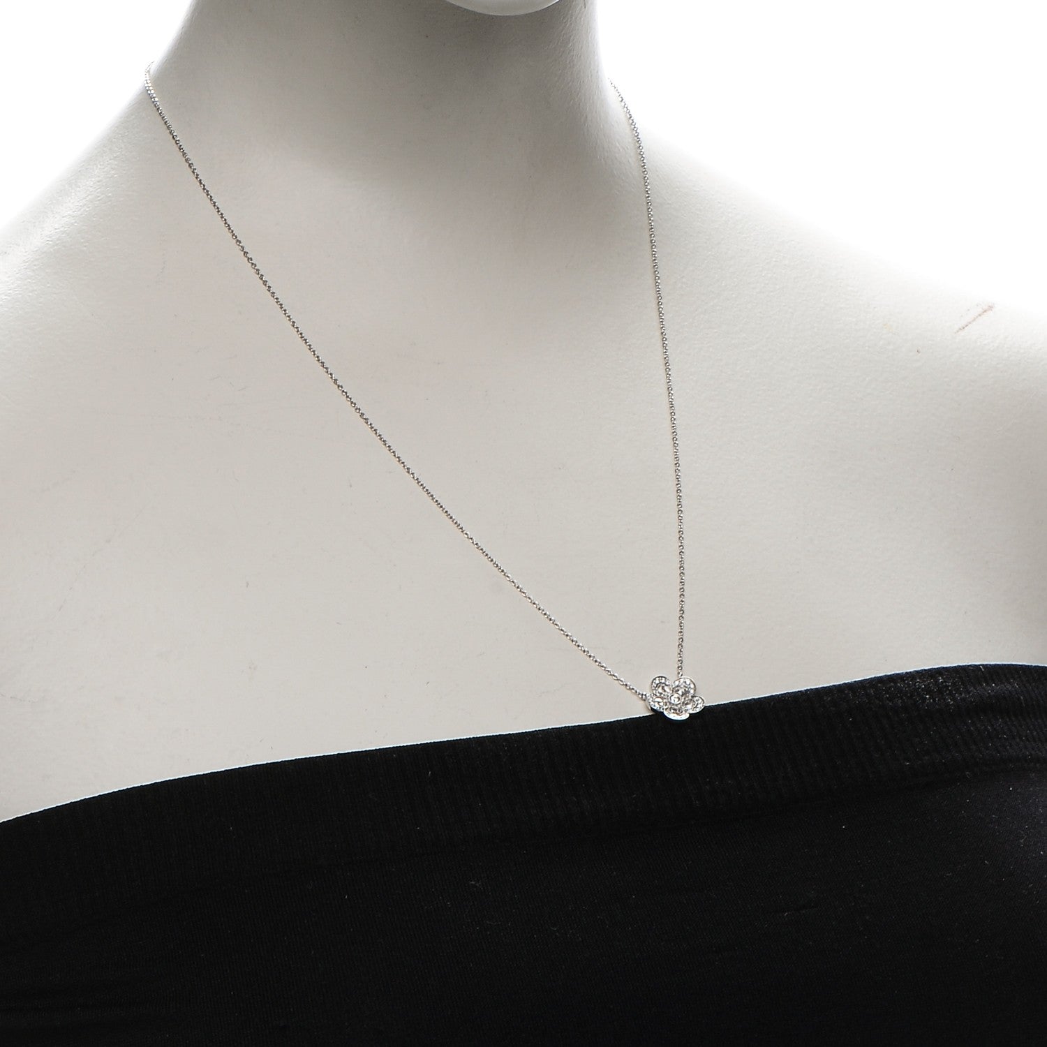 Tiffany Platinum Diamond Small Enchant Flower Pendant Necklace 2 of 7
