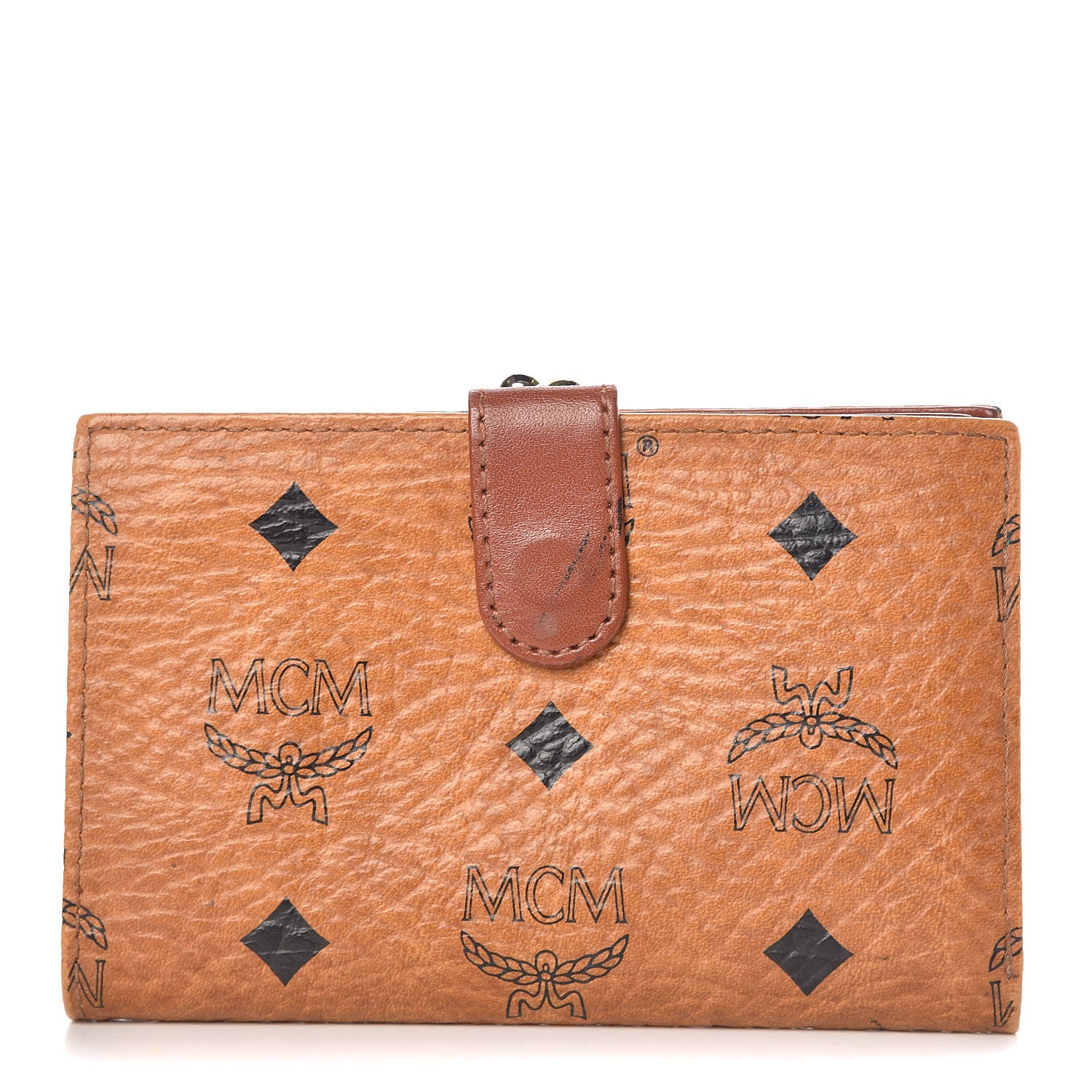 MCM Visetos French Wallet Cognac 1 of 12