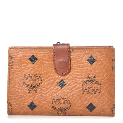 MCM Visetos French Wallet Cognac 1 of 12