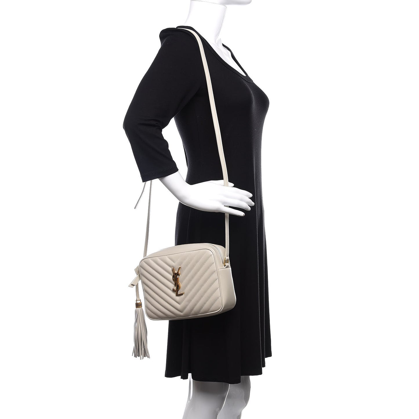 Calfskin Matelasse Monogram Lou Camera Bag Crema Soft