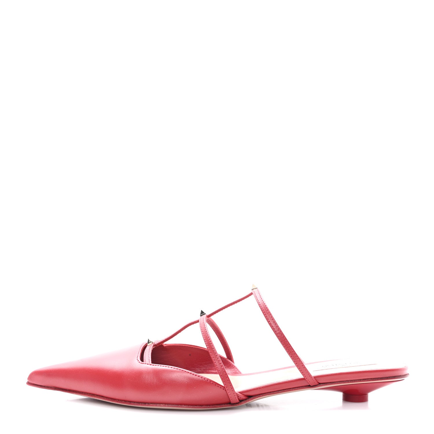 Valentino Garavani Calfskin Rockstud Wispy Mules 36.5 Red 1 of 9