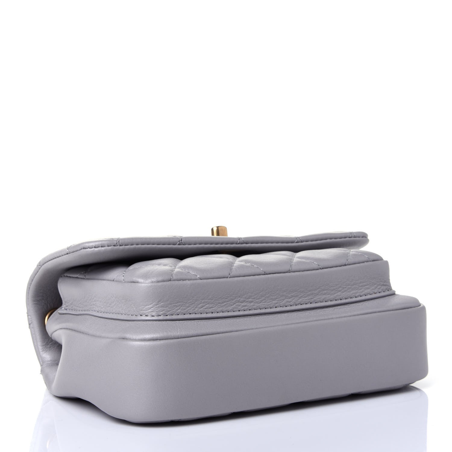 Chanel Calfskin Quilted Top Handle Flap Light Grey 4 of 4