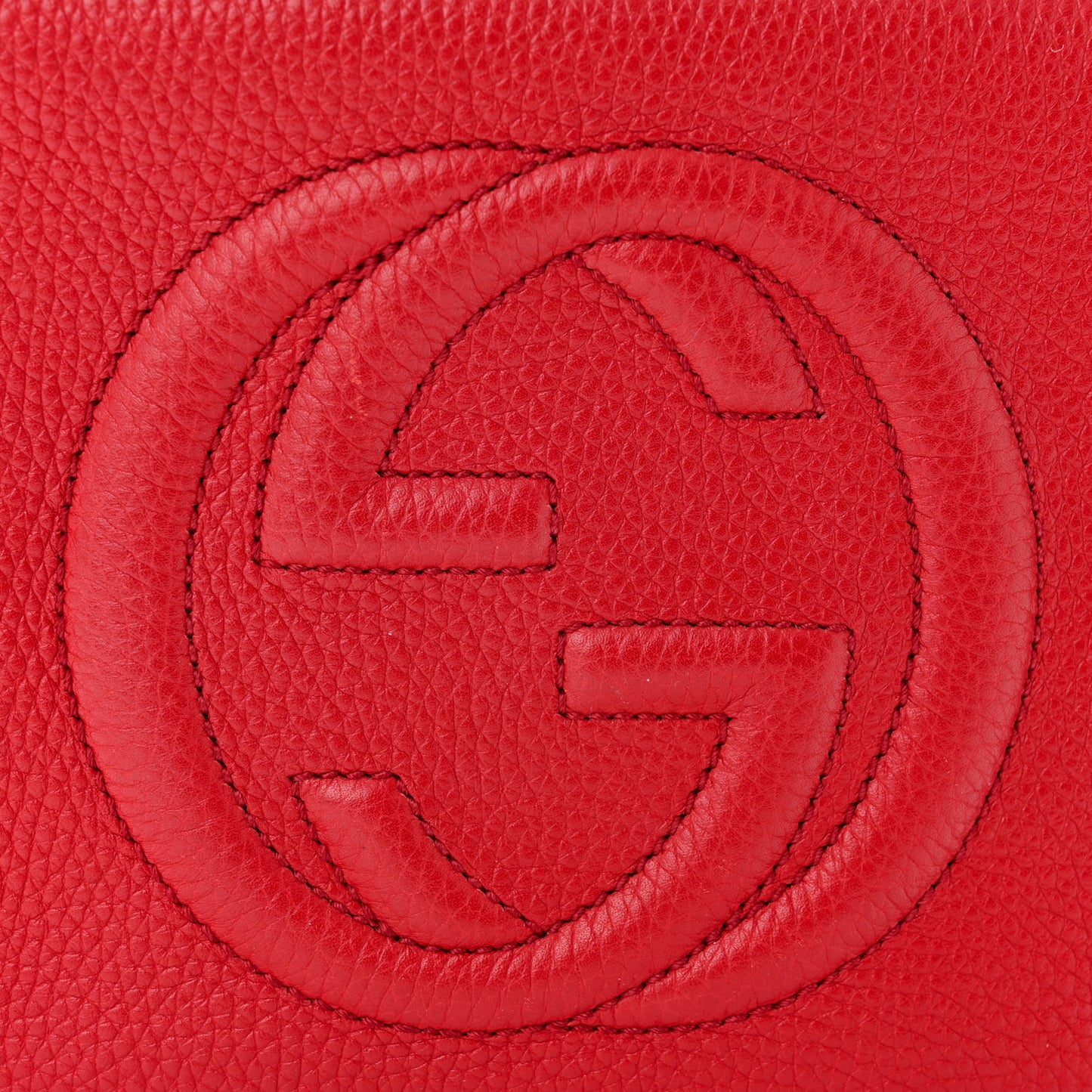 Pebbled Calfskin Small Soho Disco Bag Vibrant Red