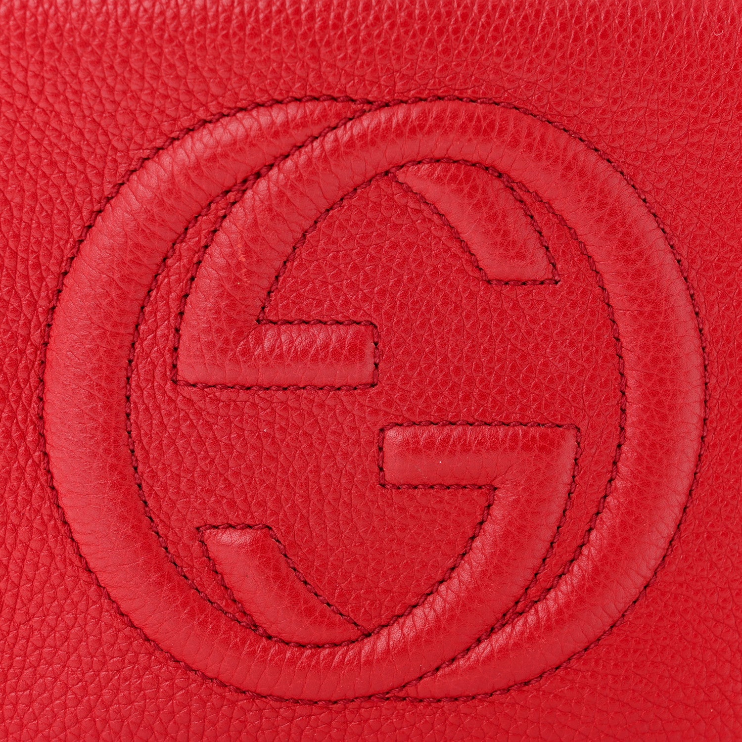 Gucci Pebbled Calfskin Small Soho Disco Bag Vibrant Red 8 of 14