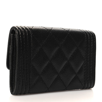 Chanel Caviar Quilted Boy Flap Card Holder Black 3 of 9
