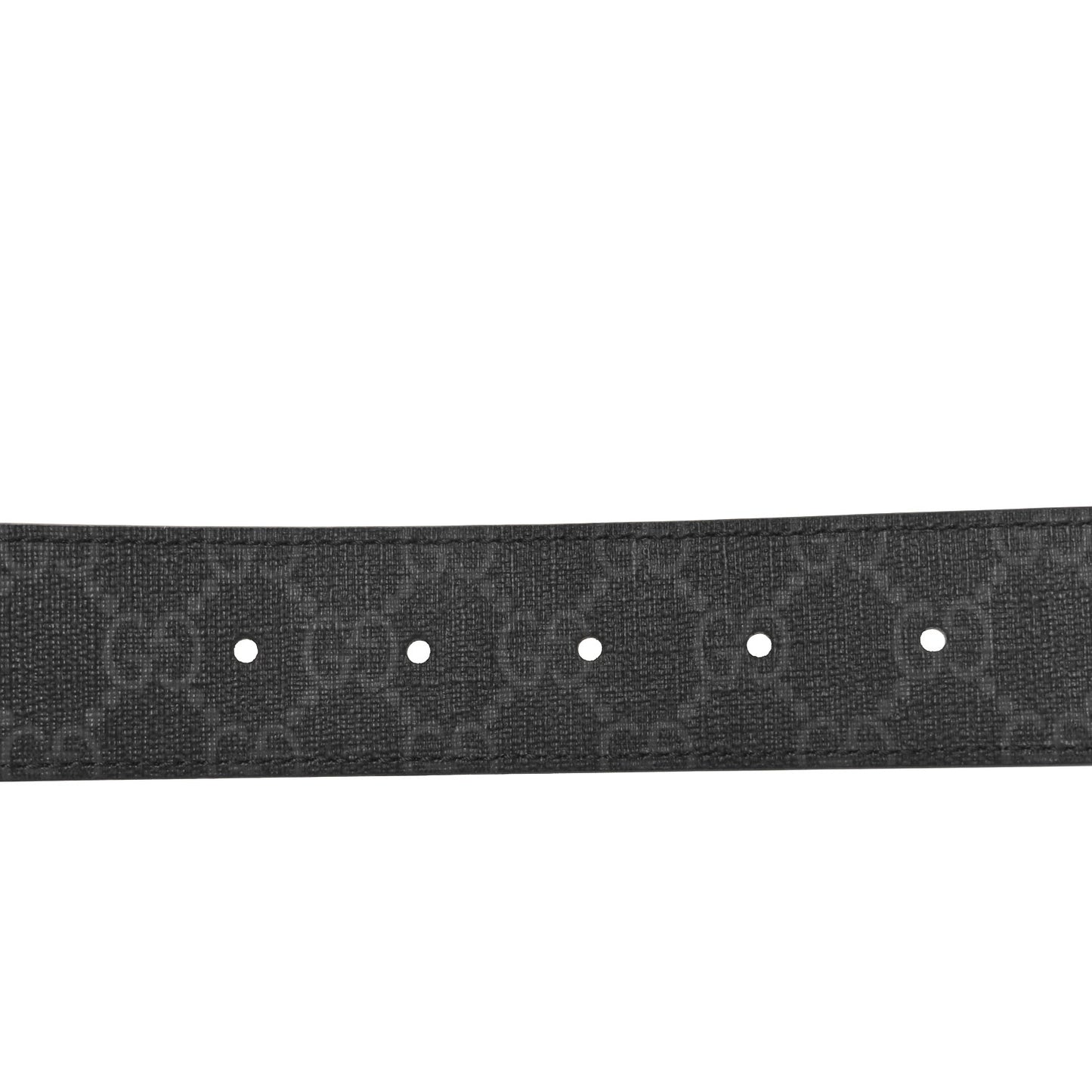 GG Supreme Monogram Plutone Calfskin Palladium Double G Reversible 37mm Belt 115 46 Black