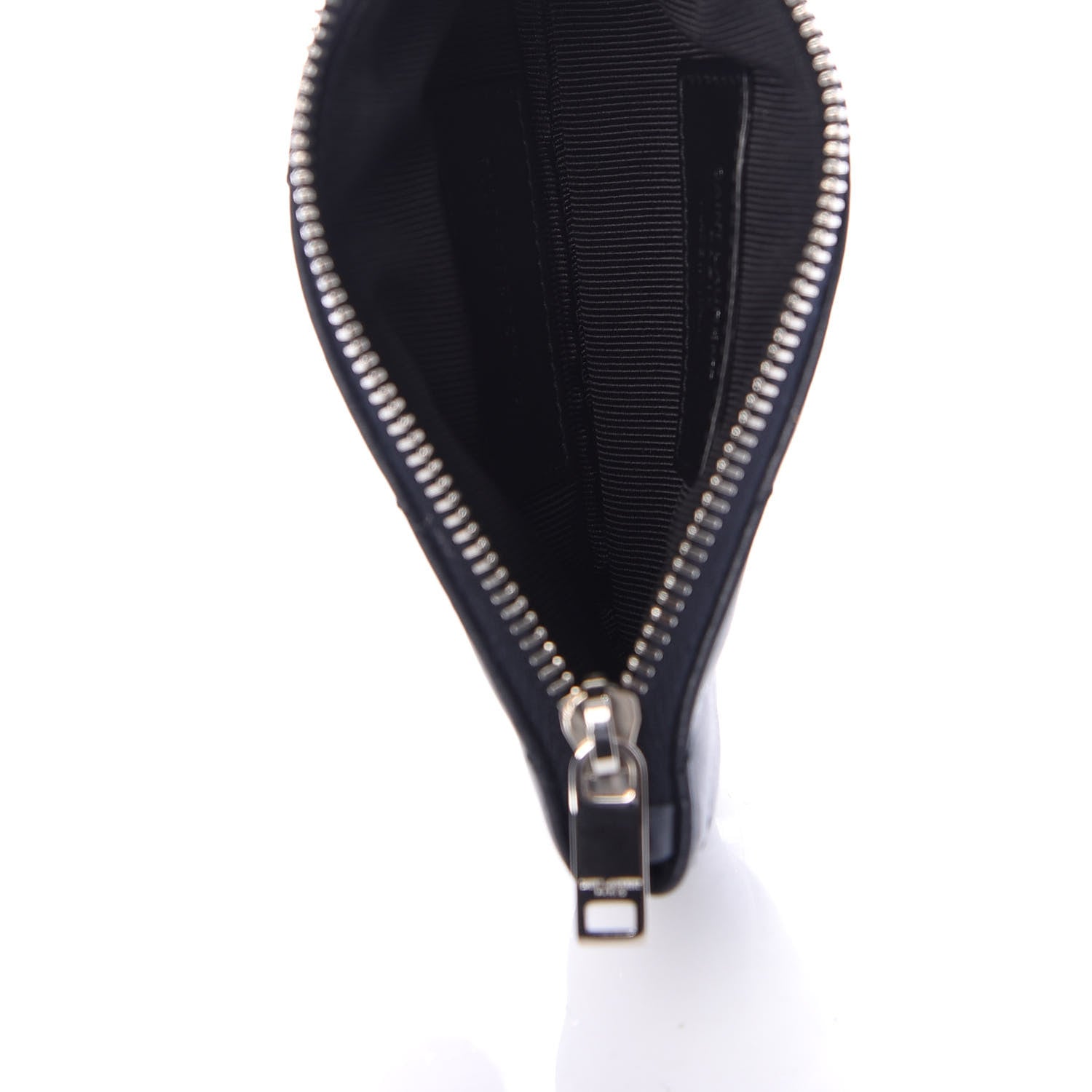 Saint Laurent Calfskin Matelasse Monogram Key Pouch Deep Marine 5 of 7