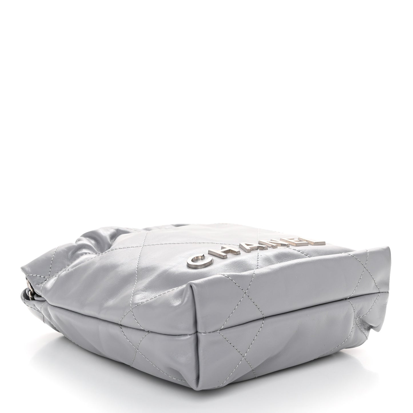 Shiny Calfskin Quilted Mini Chanel 22 Grey
