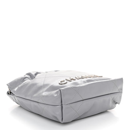 Chanel Shiny Calfskin Quilted Mini Chanel 22 Grey 4 of 10