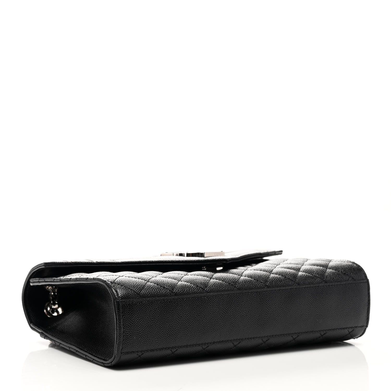 Saint Laurent Grain De Poudre Textured Mixed Matelasse Triquilt Medium Monogram Satchel Black 3 of 8