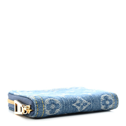 Louis Vuitton Denim Monogram Zippy Coin Purse Blue 4 of 7