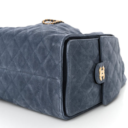 Chanel Suede Quilted Medium Chanel 25 Handbag Blue 11 of 12