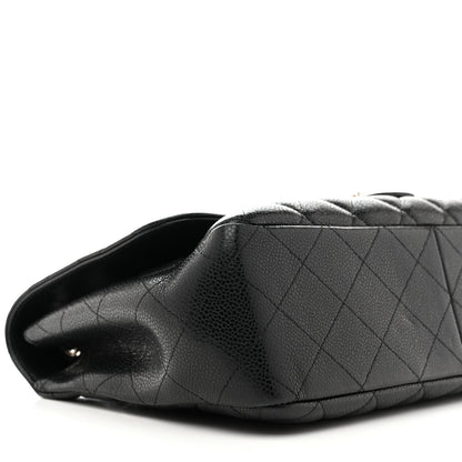 Chanel Caviar Quilted Jumbo Single Flap Black 10 of 12