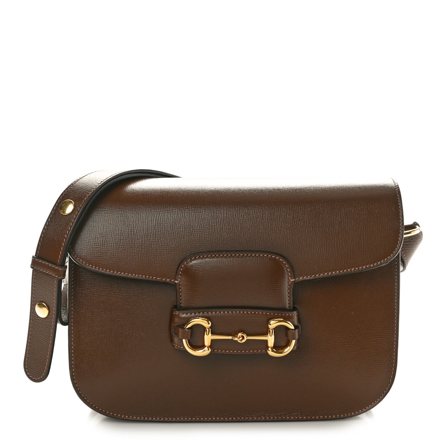 Azalea Calfskin Horsebit 1955 Shoulder Bag Brown Sugar