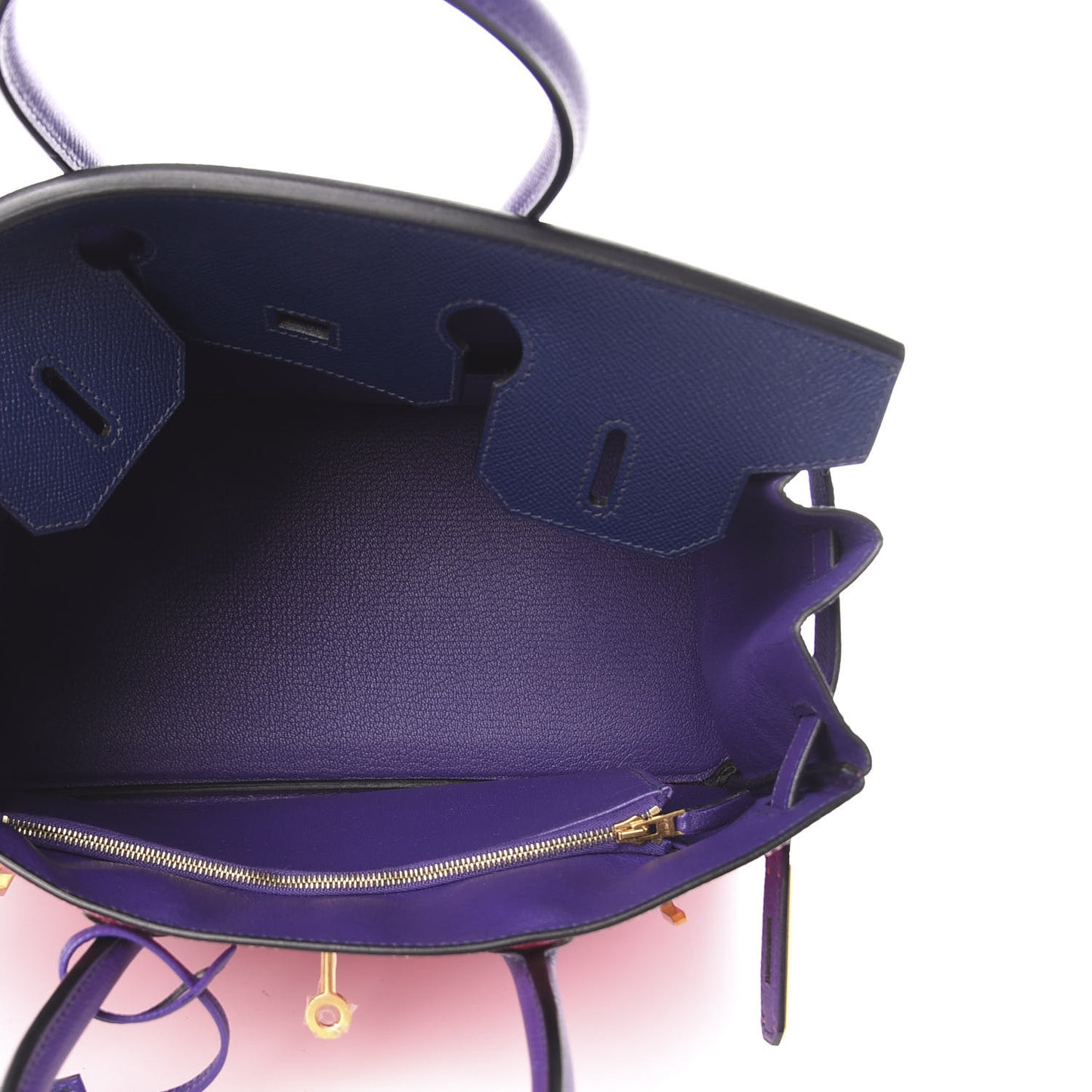 Epsom Horseshoe Birkin 30 Blue Encre Ultraviolet Rose Tyrien