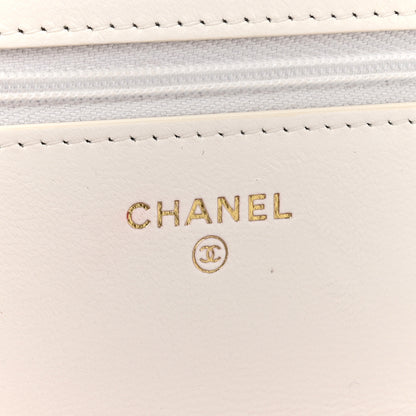 Chanel Lambskin Plexiglass Quilted Coco Love Wallet On Chain WOC White 6 of 13