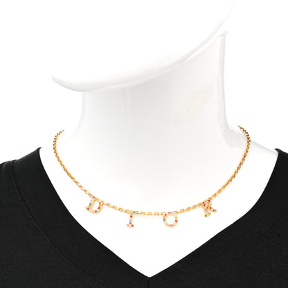 Christian Dior Crystal Logo Necklace Multicolor 2 of 6