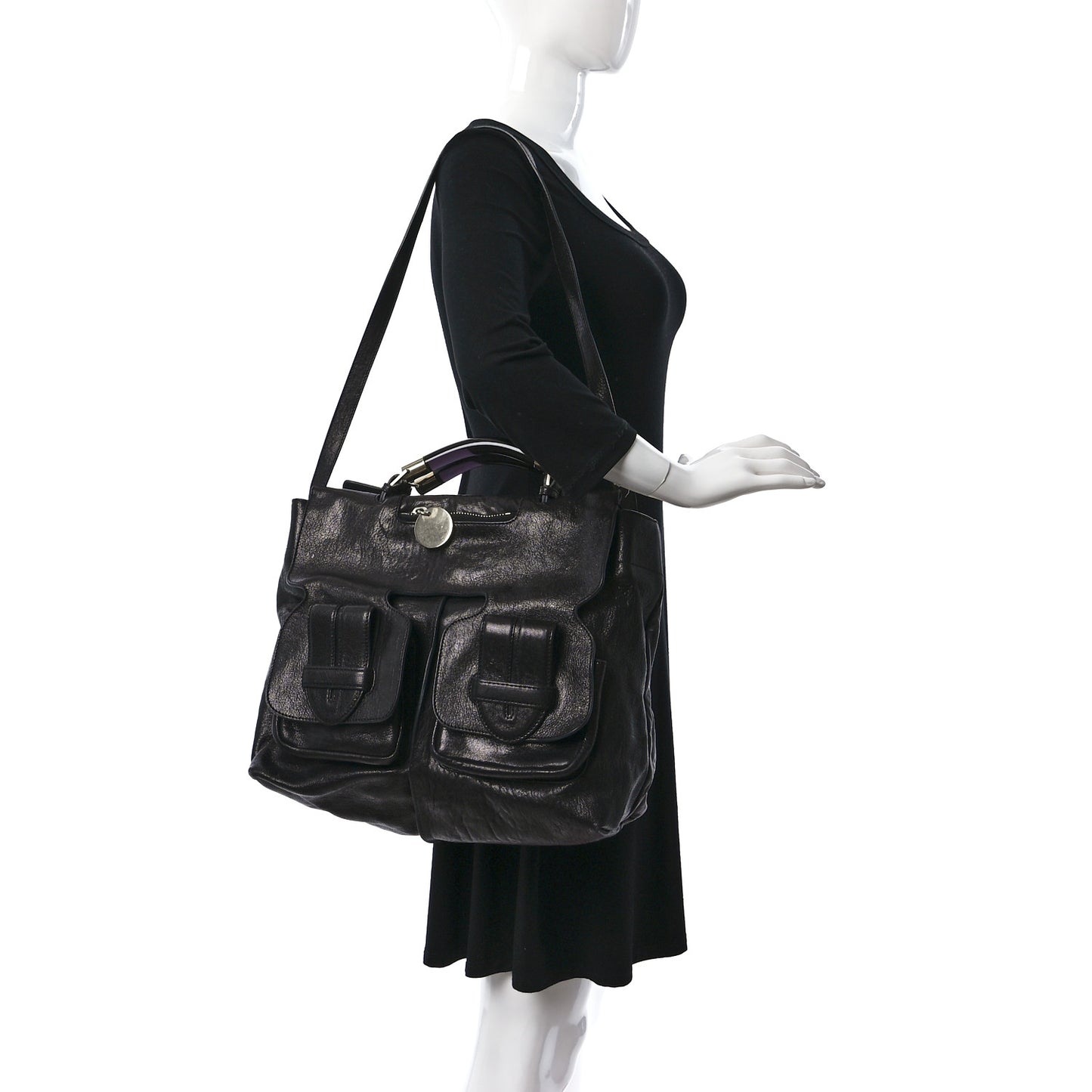 Leather Saskia Satchel Black