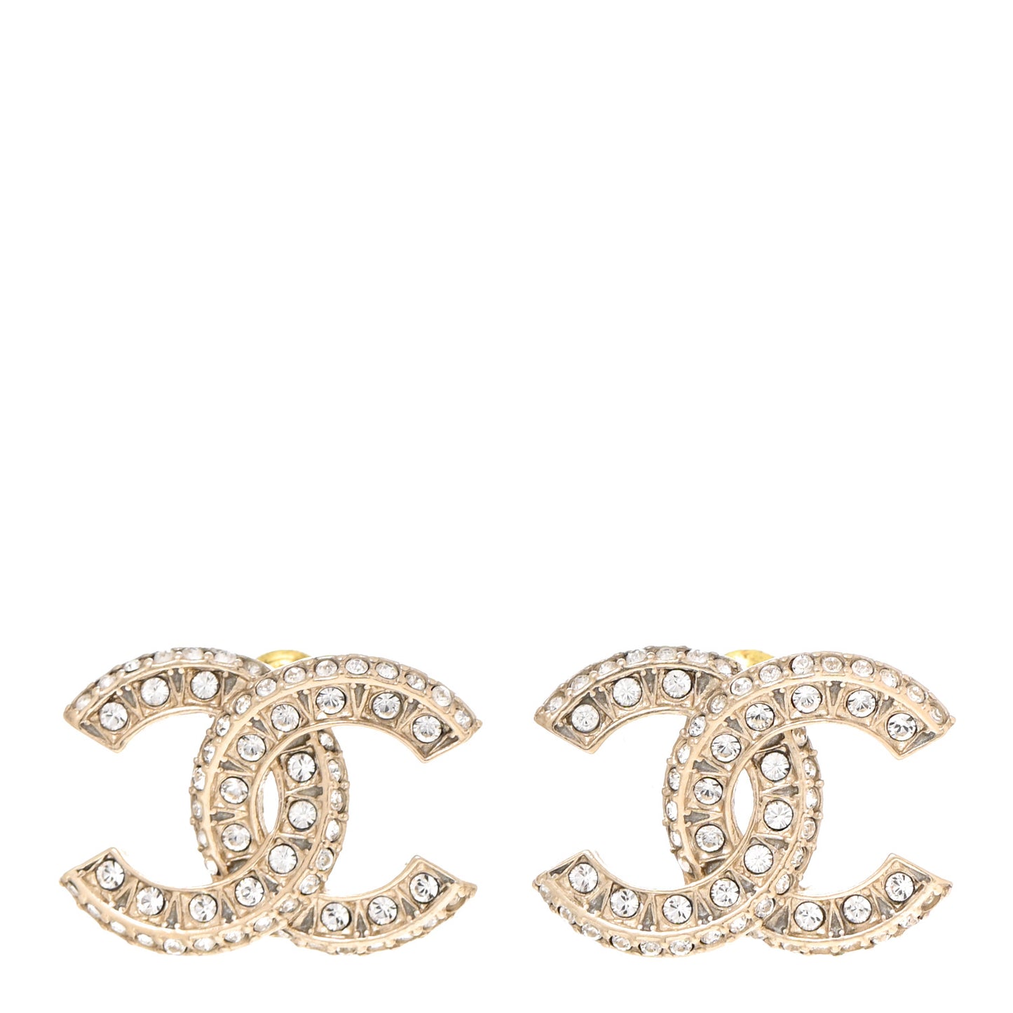 Crystal Timeless CC Earrings Light Gold