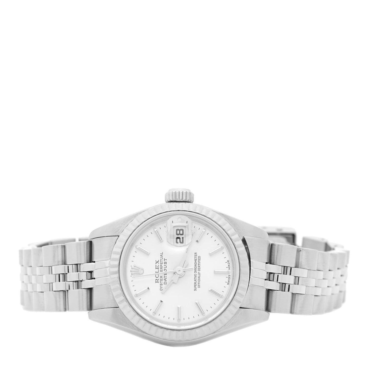 Stainless Steel 18K White Gold 26mm Oyster Perpetual Datejust Watch Silver 79174