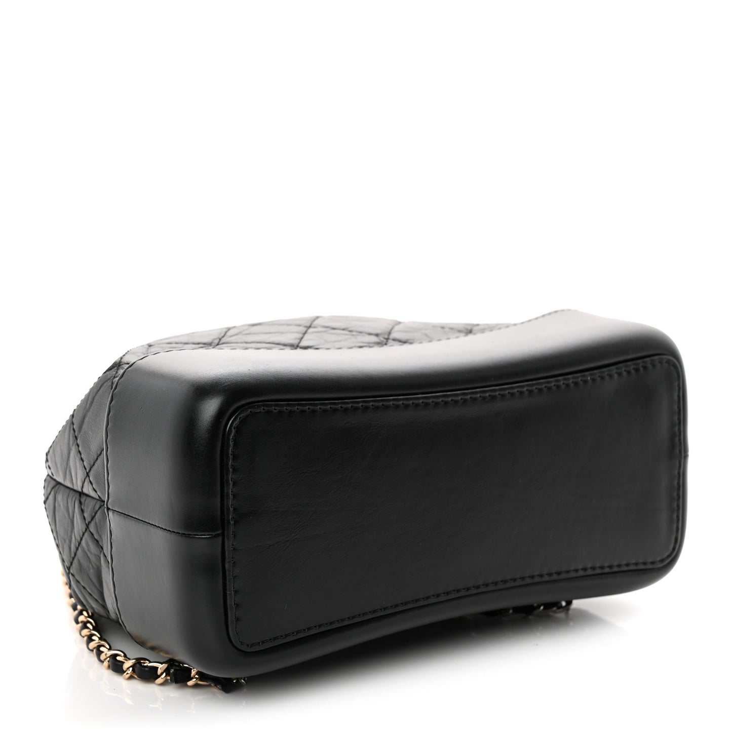 Aged Calfskin Quilted Small Gabrielle Backpack Black