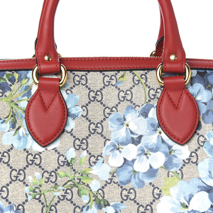 Gucci GG Supreme Monogram Blooms Medium Boston Beige Blue Navy Hibiscus Red 9 of 9