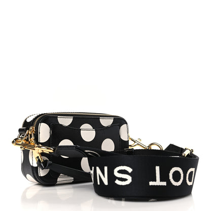Marc Jacobs Saffiano The Dot Snapshot Camera Bag Black White 3 of 9