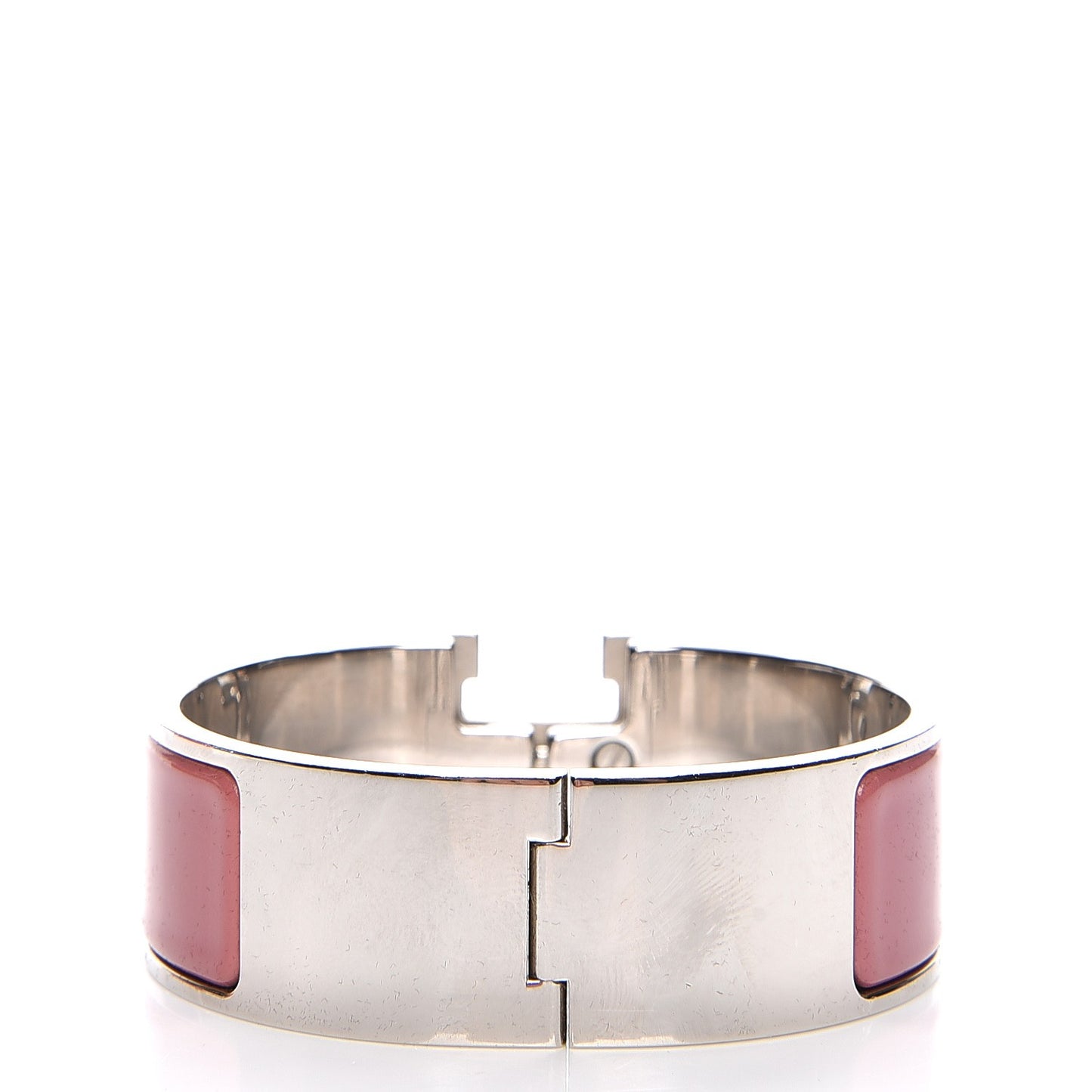 Enamel Wide Clic Clac H Bracelet PM Vieux Rose White