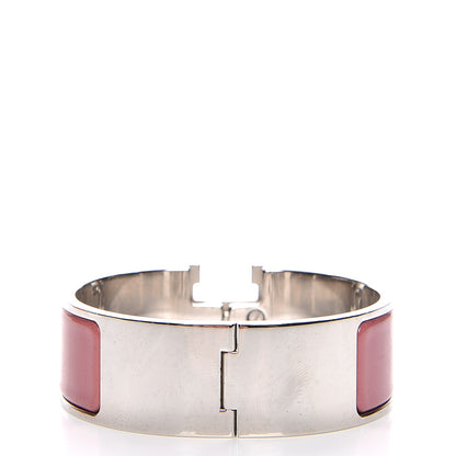 Hermes Enamel Wide Clic Clac H Bracelet PM Vieux Rose White 3 of 6