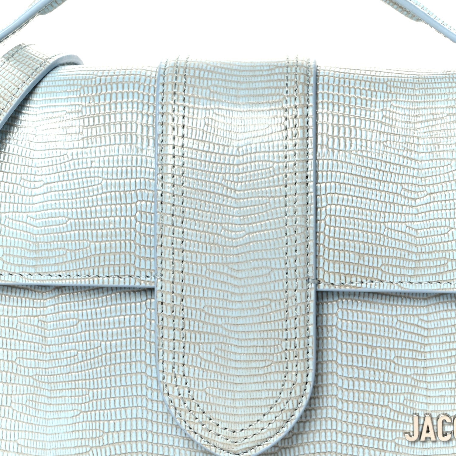 Jacquemus Calfskin Lizard Embossed Le Grand Bambino Light Blue 9 of 12