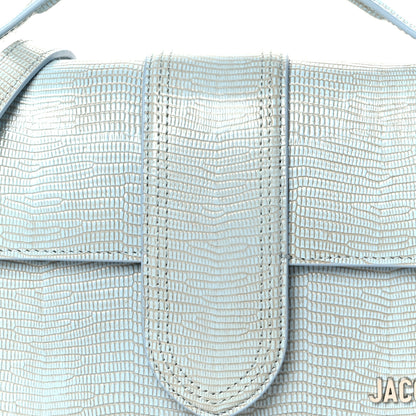 Jacquemus Calfskin Lizard Embossed Le Grand Bambino Light Blue 9 of 12
