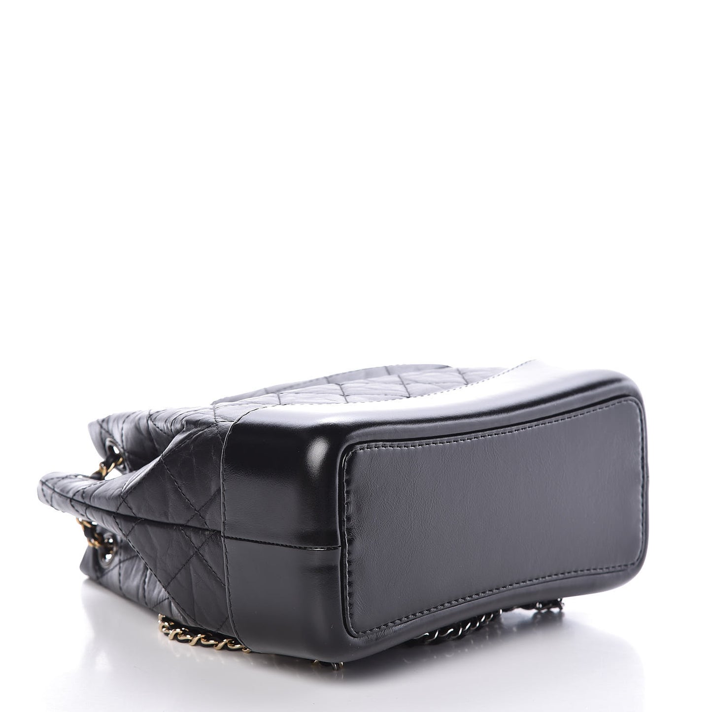 Aged Calfskin Quilted Small Gabrielle Backpack Black