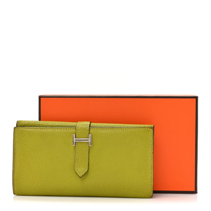 Hermes Chevre Mysore Tri-Fold Bearn Wallet Vert Anis 13 of 13