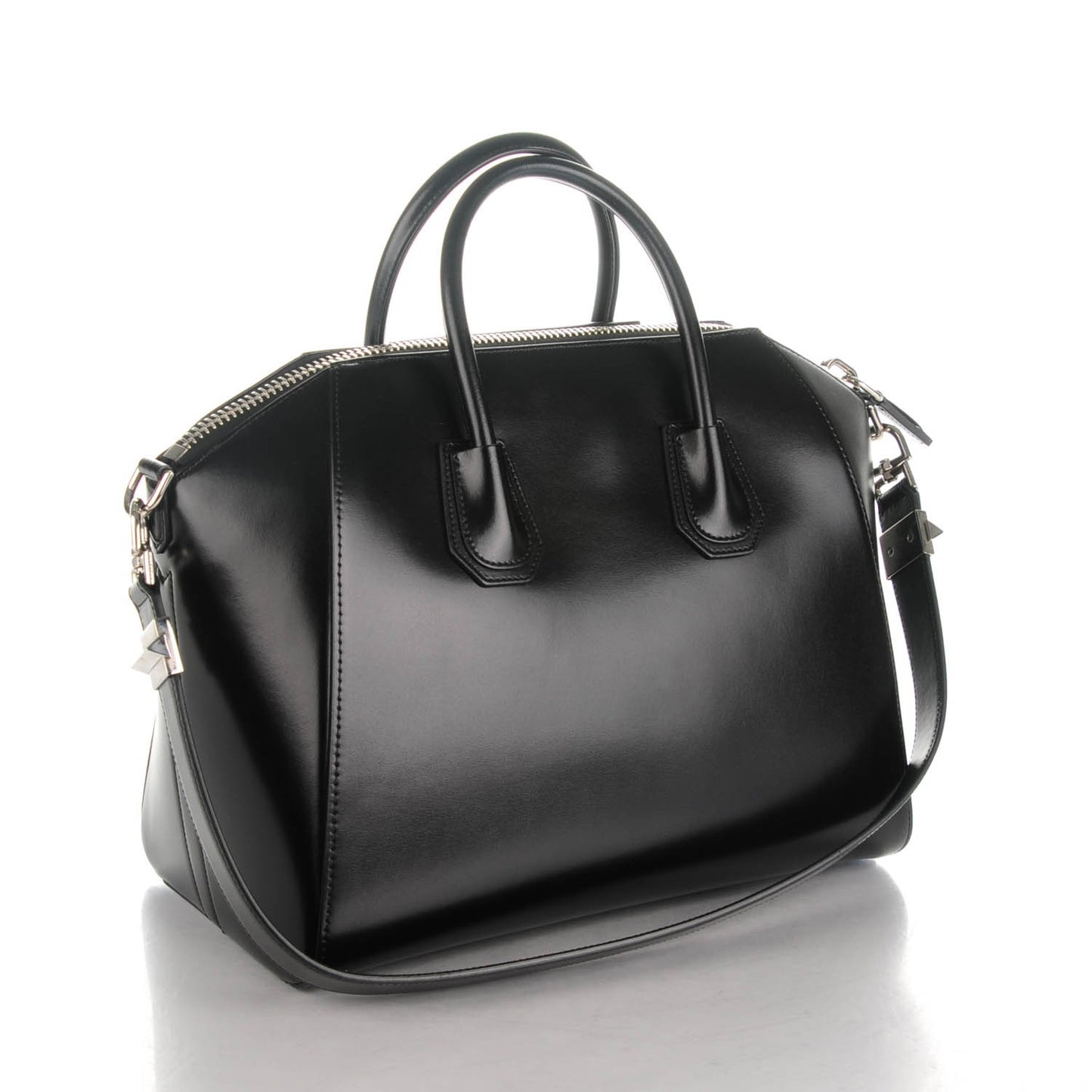 Shiny Lord Calfskin Medium Antigona Black