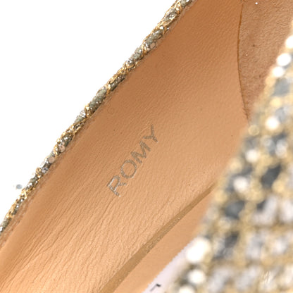 Jimmy Choo Glitter Fabric Romy 85 Pumps 37.5 Champagne 9 of 10